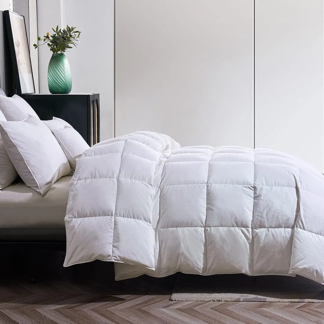 Manufacturer Supply Wholesale 100% Combed Cotton Shell 2-4cm White Duck Feather Filled All Season Home Bed Quilt Insert