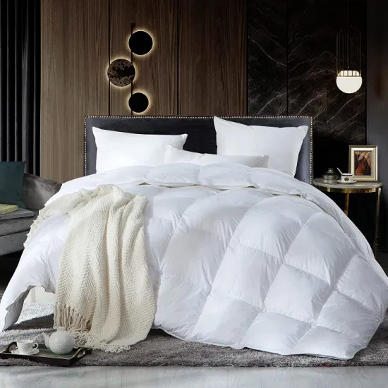 흰색 다운 깃털 퀼트 면 누비질 소프트 통기성 아늑한 홈 침대 호텔